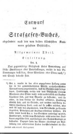 Entwurf des Strafgesetz-Buches