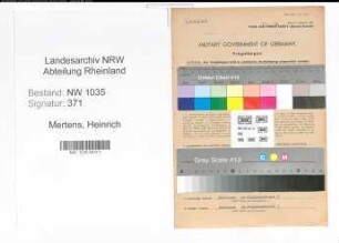 Entnazifizierung Heinrich Mertens , geb. 01.08.1894 (Steiger)