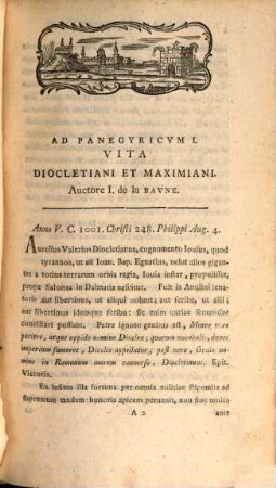 Panegyrici Veteres, Tomvs Prior