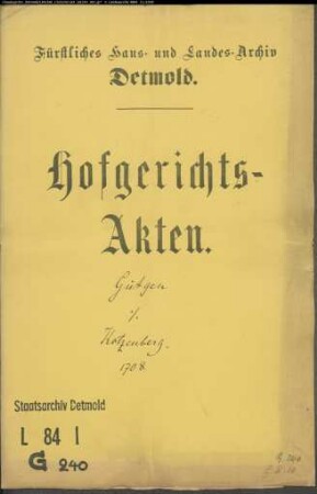 Gütgen (Judigen), Erben gegen Richter Christoph Kotzenberg - Schuldforderung