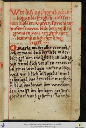 [17r - 18v] Mariengebet.
