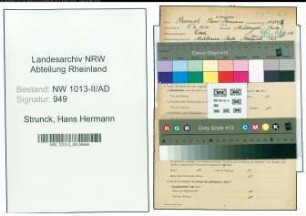Entnazifizierung Hans Hermann Strunck , geb. 09.02.1914 (Angestellter)