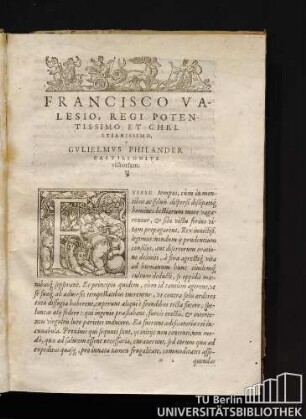 Francisco Valesio, Regi Potentissimo Et Christianissimo, Gulielmus Philander Castilionius victoriam.