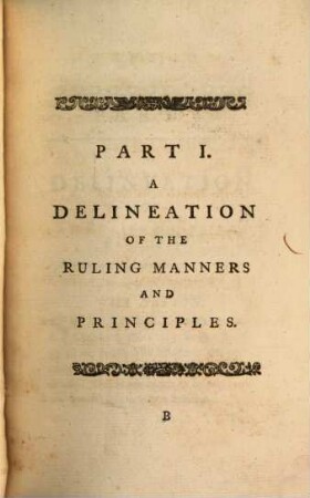 An Estimate Of The Manners And Principles Of The Times. 1