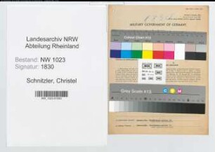 Entnazifizierung Christel Schnitzler , geb. 06.07.1899 (Lehrerin)