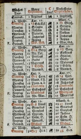 Neuer September. - Alter Augustus. - Neuer October. - Alter September. Monds-Viertel.