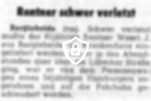 Rentner schwer verletzt