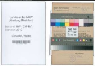 Entnazifizierung Walter Schueler , geb. 02.02.1891 (Dekorationsmaler)