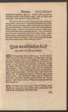 Von menschlichen kreften/ und vom Freien willen.