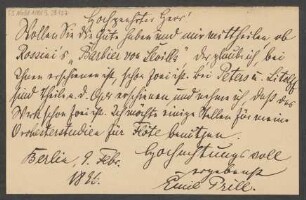 Brief an B. Schott's Söhne : 09.02.1896