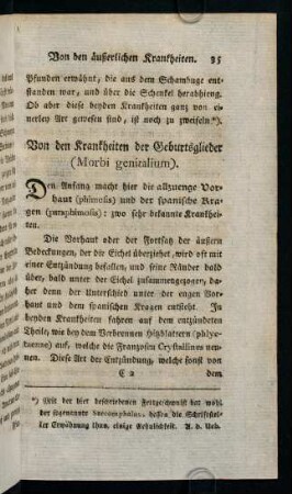 35-83, Von den Krankheiten der Geburtsglieder (Morbi genitalium)