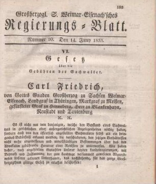 Nr. 10 : 14. Juny 1833