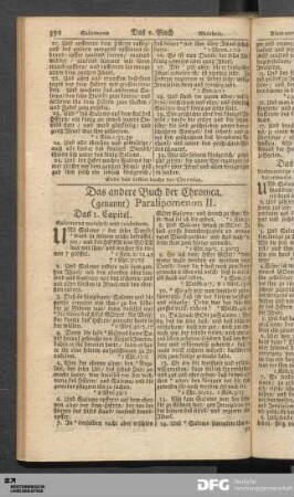 Das andere Buch der Chronica. (genannt) Paralipomenon II.