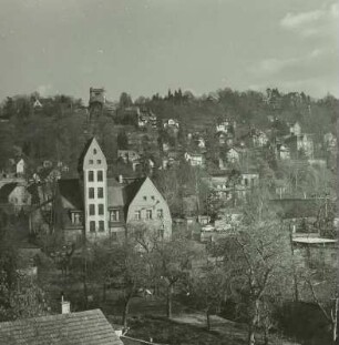 Dresden-Loschwitz. Blick über Fidelio-Finke-Straße nach Nordosten gegen Loschwitzhöhe