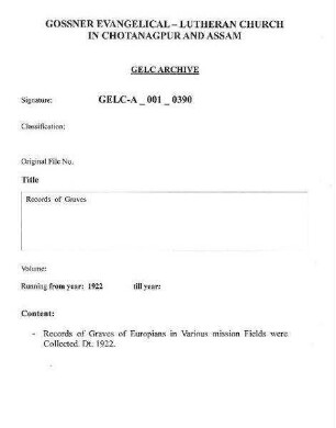 Records of Graves