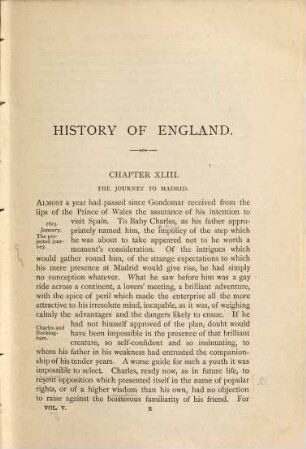History of England from the accession of James I. to the outbreak of the Civil War : 1603 - 1642. 5