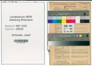Entnazifizierung Josef Schlueter , geb. 23.01.1892 (Laborant)