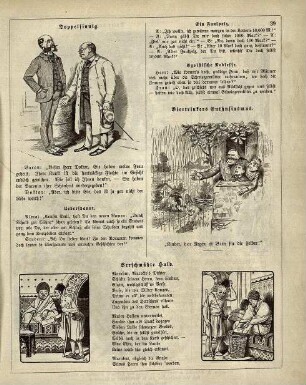 "Doppelsinnig" "Biertrinkers Enthusiasmus" "Verschmähte Huld"