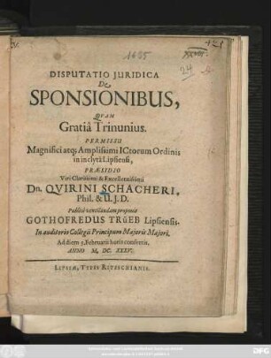 Disputatio Iuridica De Sponsionibus