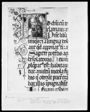 Psalterium — Initiale A (d dominus), darin eine Dornenkrönung