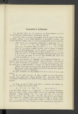 Legendre's Lehrsatz.