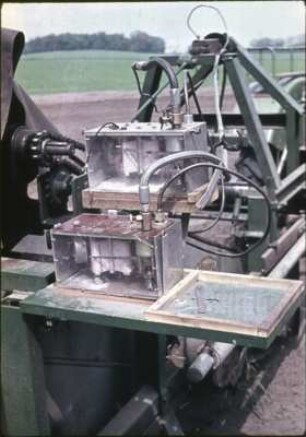 Zugkraft- und Drehmomentenmessung an rotierenden Rodewellen Schreibwerke vom hydr. Zugkraft- und Drehmomentenmesser (Institutsentwicklung)