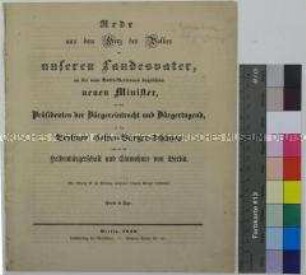 Volksrede von Hermann Jüngling an die politische Führung und die Einwohner Berlins aus der Patriotische Bürgerzeitung