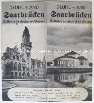 Touristischer Stadtplan von Saarbrücken mit Photos von Sehenswürdigkeiten