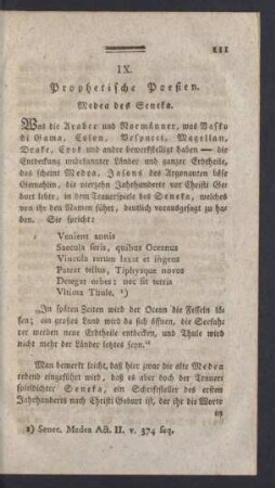 IX. Prophetische Poesien