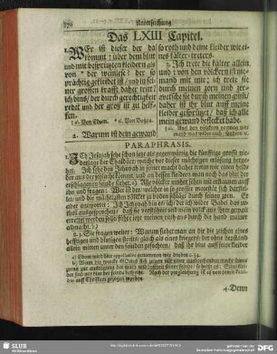 Das LXIII Capitel