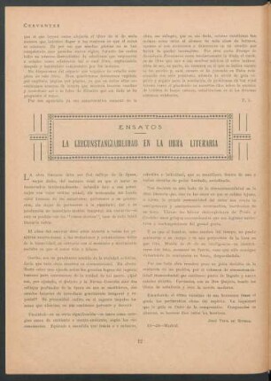 Ensayos - La circunstanciabilidad en la obra literaria