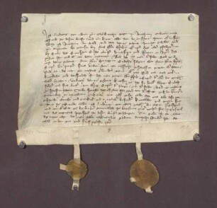 Ludwig von Stein, Vogt zu Bretten, erklärt, dass Pfalzgraf Ruprecht d. Ä. die Stadt gekauft hat und an dieser weder Pfalzgraf Rudolf noch Pfalzgraf Ruprecht d. J. ein Recht zugestanden hat.