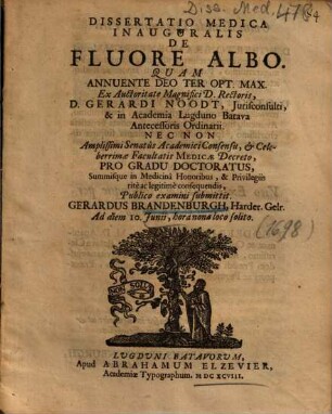 Dissertatio Medica Inauguralis De Fluore Albo