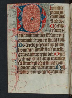 Fleuronnée-Initiale D, gespalten (Ps 52)