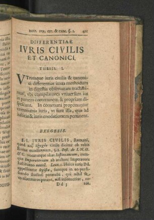 Differentiae Ivris Civilis et Canonici.