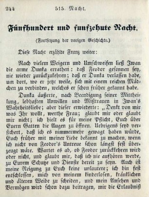 Fünfhundert und funfzehnte Nacht