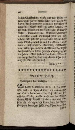 Neunter Brief. Fortsetzung des Vorigen.