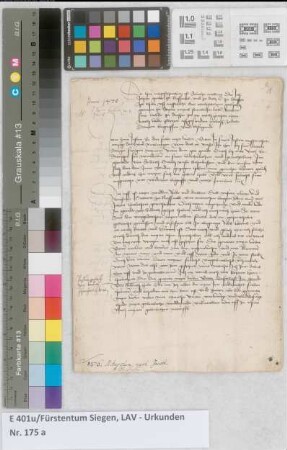 Klagebeantwortung des Grafen Johann von Nassau gegen Graf Gerhard von Sayn.