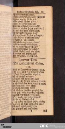 Zweyter Titul Der Catechismus-Lieder.