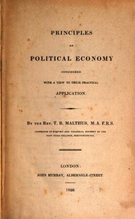 Principles of political economy : considered with a view to their practical application