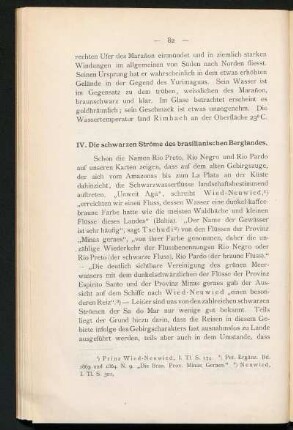 IV. Die schwarzen Ströme des brasilianischen Berglandes.
