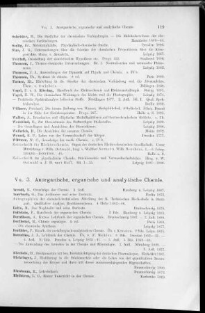V a. 3. Anorganische, organische und analytische Chemie.