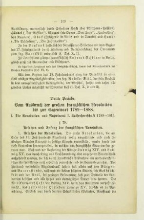 Dritte Periode. Vom Ausbruch der großen französischen Revolution bis zur Gegenwart 1789-1888
