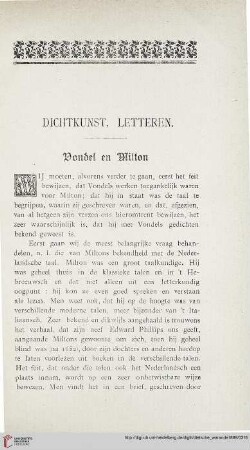 Dichtkunst, Letteren