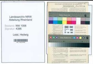 Entnazifizierung Hedwig Leist , geb. 02.06.1910 ()