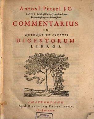 Commentarius in quinque et viginti Digestorum libros