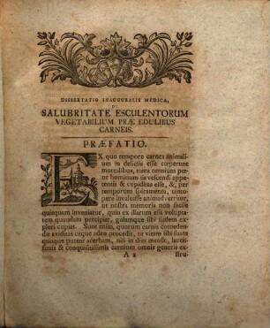 Diss. inaug. med. de salubritate esculentorum vegetabilium prae carnibus animalium