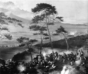 Innsbruck. Historienbild mit Darstellung einer Schlacht (vielleicht Fragment des Panoramas "Kampf bei Innsbruck im August 1809")