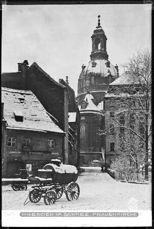 Dresden im Schnee, Blick zur Frauenkirche