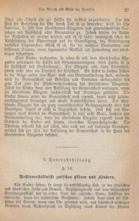 2. Unterabtheilung. Rechtsverhältnisse zwischen Eltern und Kindern
